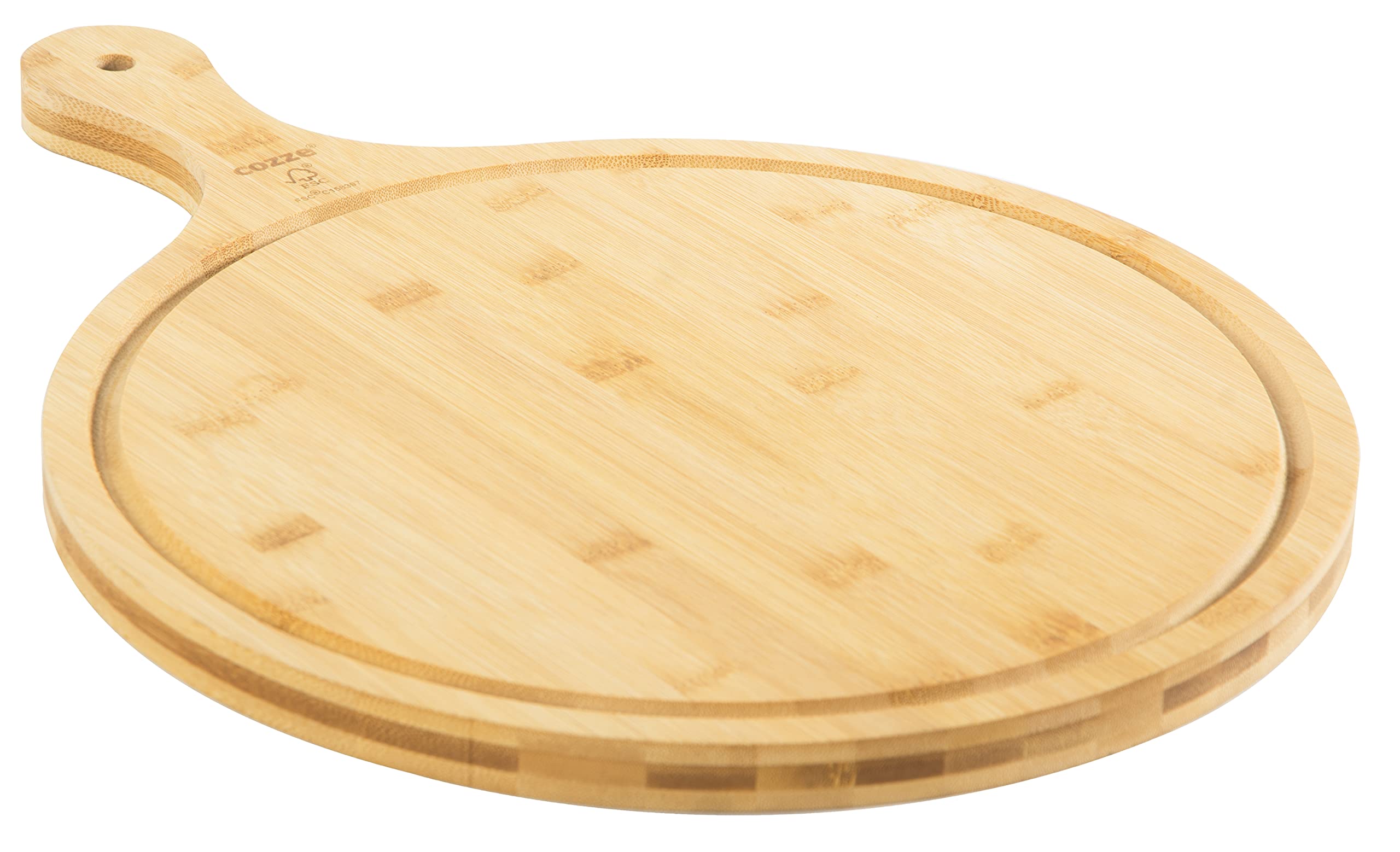cozze-pizzabrett-bambus-35-cm-servierbrett-mit-griff image 3