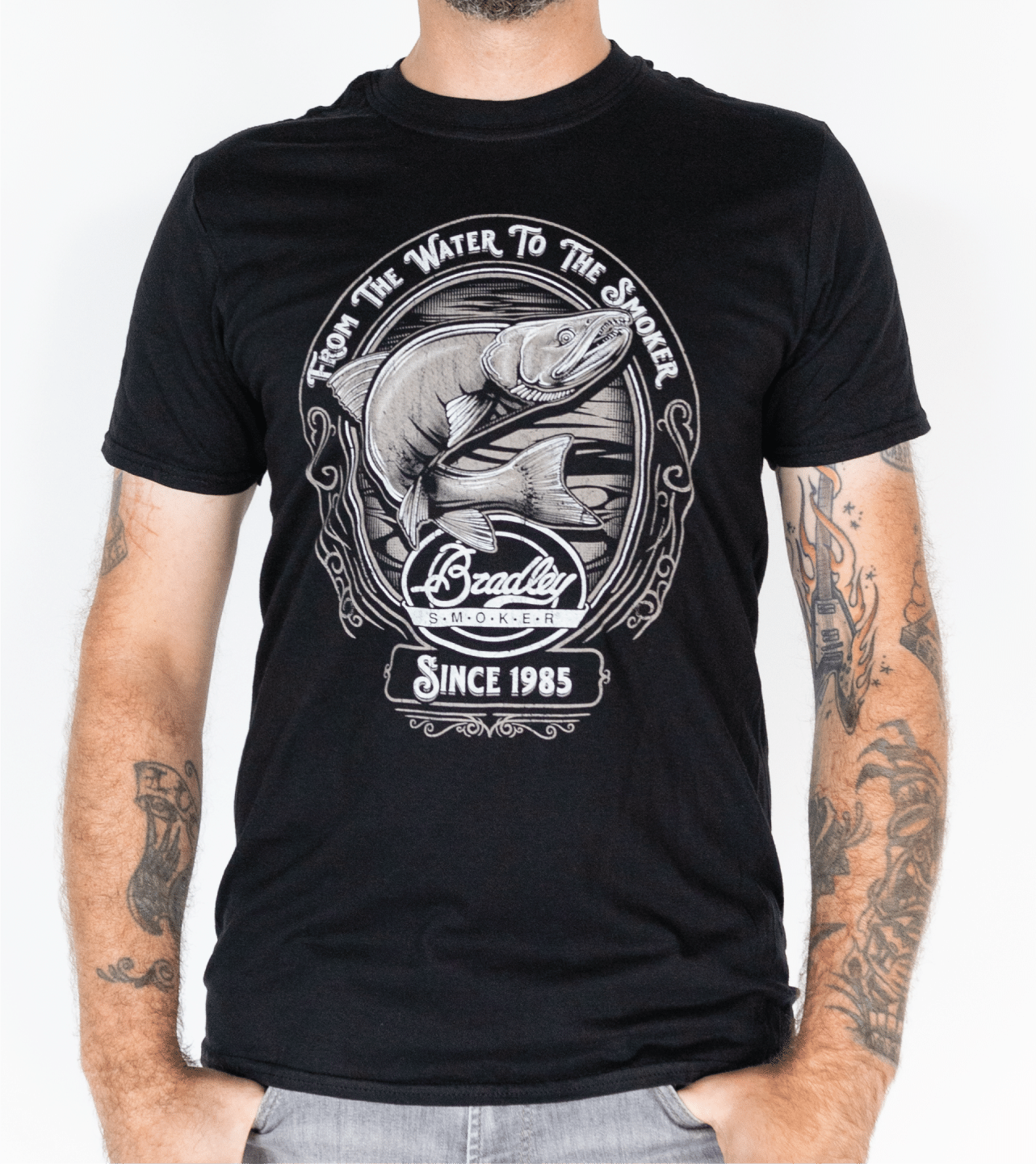 bradley-smoker-salmon-t-shirt-schwarz-l-aus-baumwolle image 4