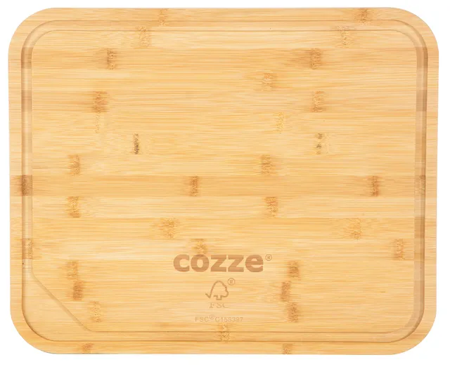 cozze-pizzaschneidebrett-43x35-cm-bambus-mit-griff-eckig image 1