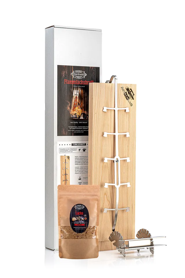axtschlag-flammlachsbretter-bundle-premium-kirsche-edelstahl image 1