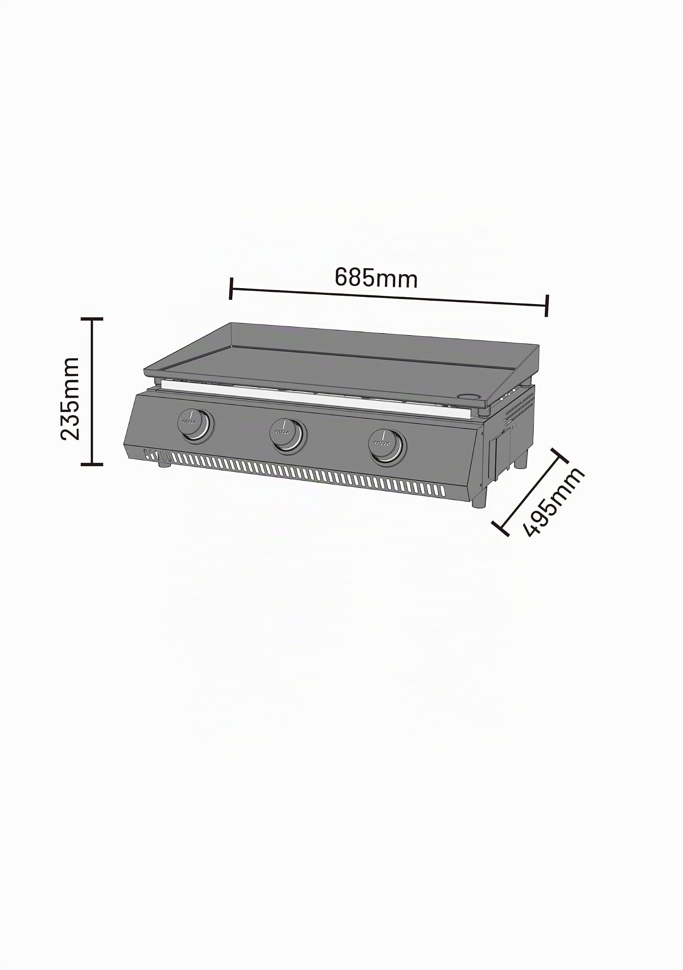 cozze-g-700-plancha-grill-3-brenner-50-mbar-schwarz image 5