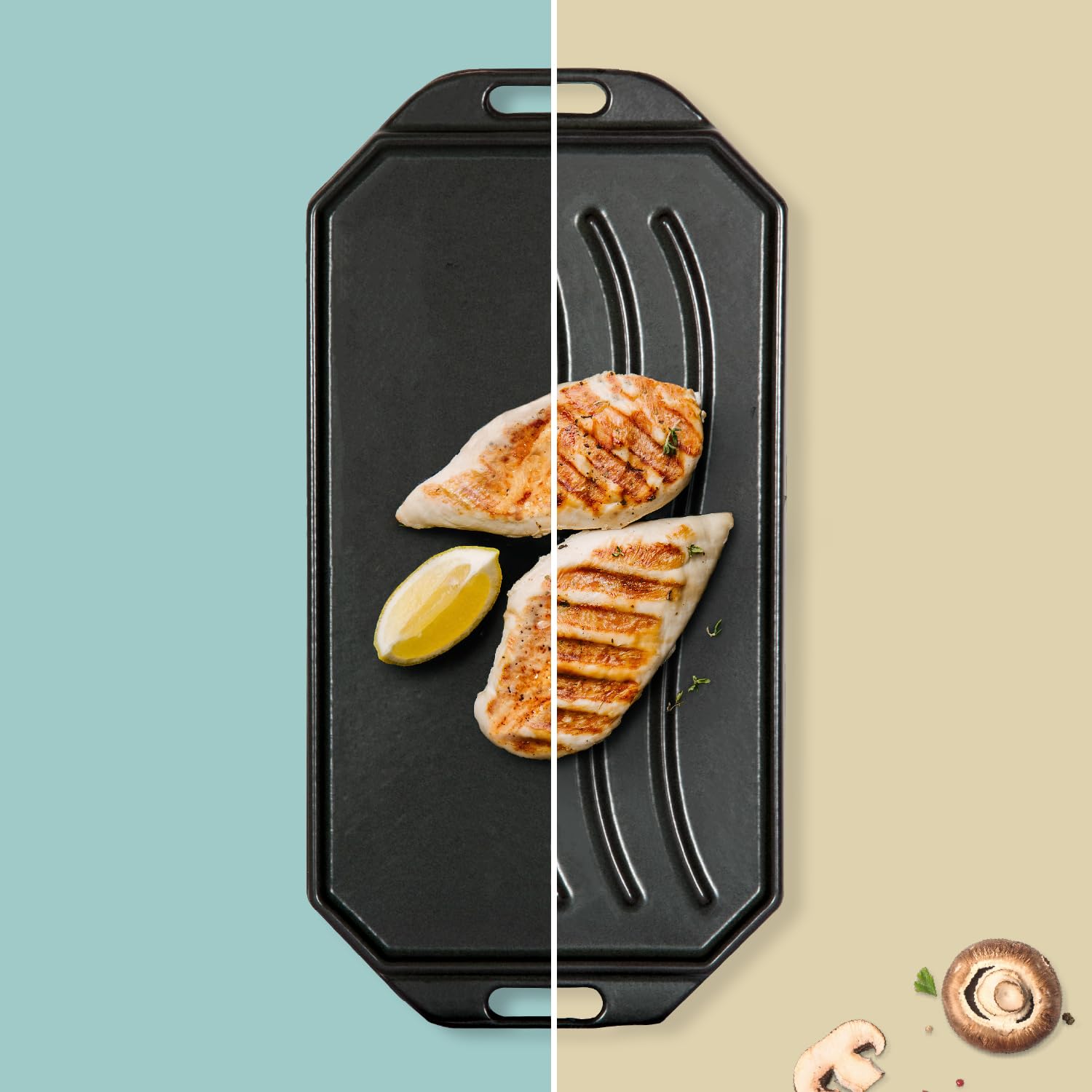 cozze-gusseisenpfanne-33x16-5-cm-servierpfanne-mit-holzbrett image 2