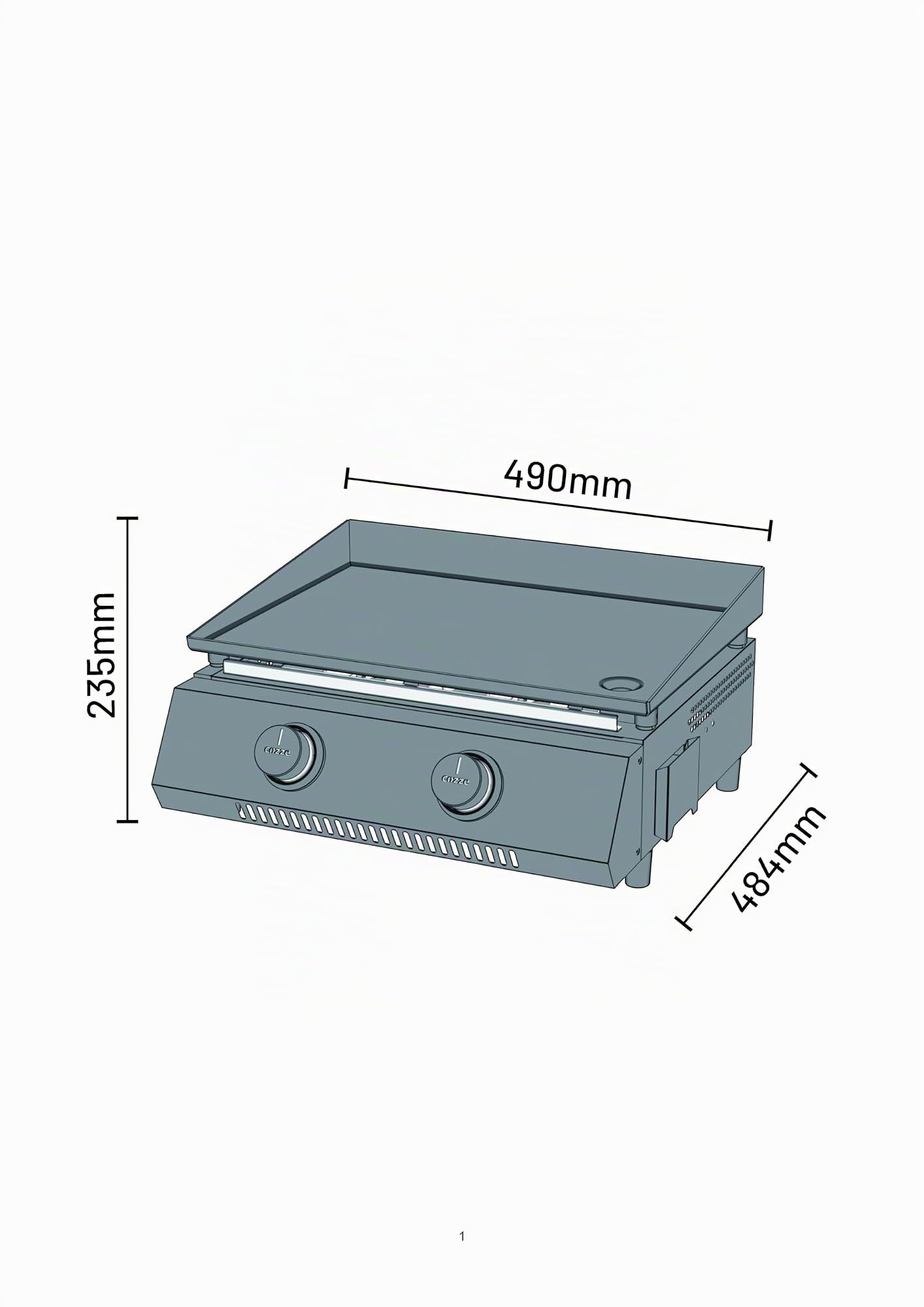 cozze-g-400-plancha-grill-gasgrill-2-brenner-50-mbar-mit-regler image 5