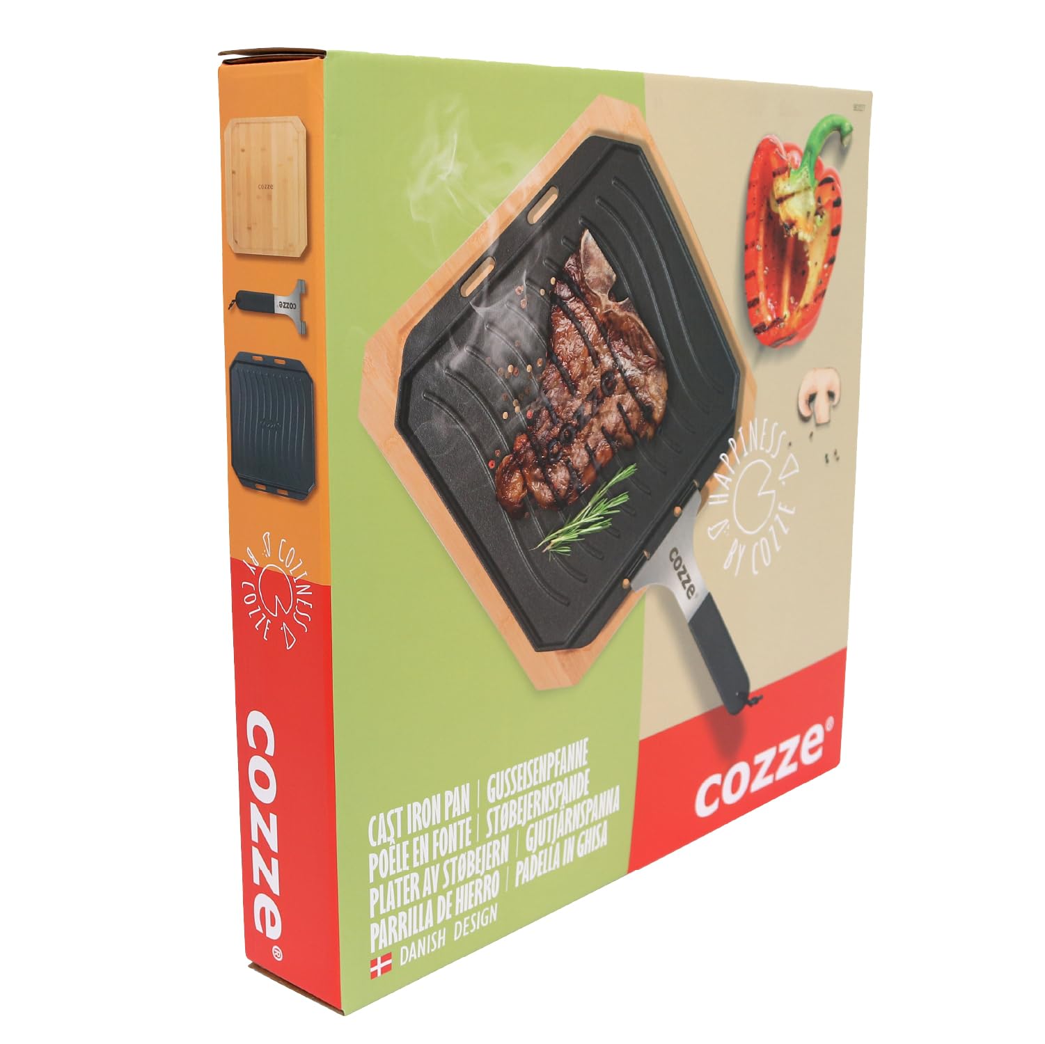cozze-wendbare-gusseisenpfanne-33x33-cm-grillpfanne-mit-brett image 5