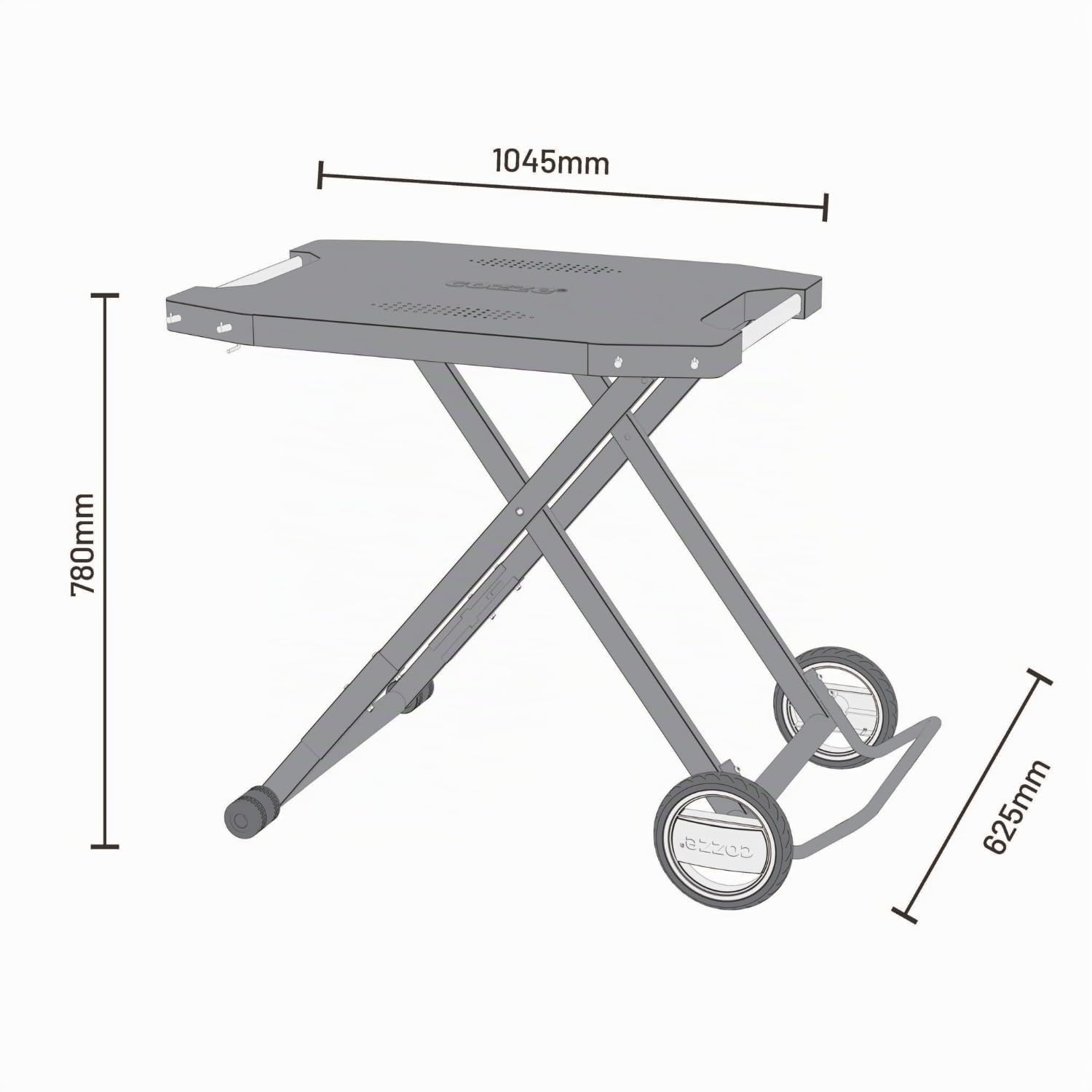 cozze-beistelltisch-mit-rollen-klappbar-schwarz-50-kg image 3