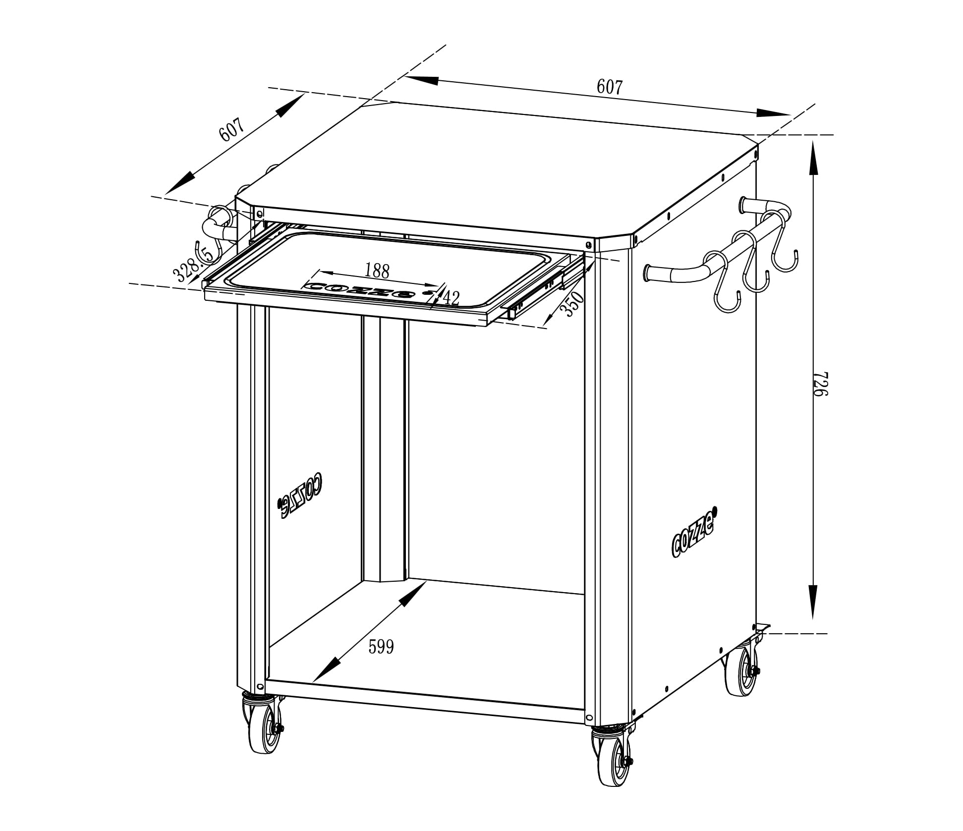 cozze-carts-tisch-outdoor-edelstahl-ausziehtisch-83x63-schwarz image 8