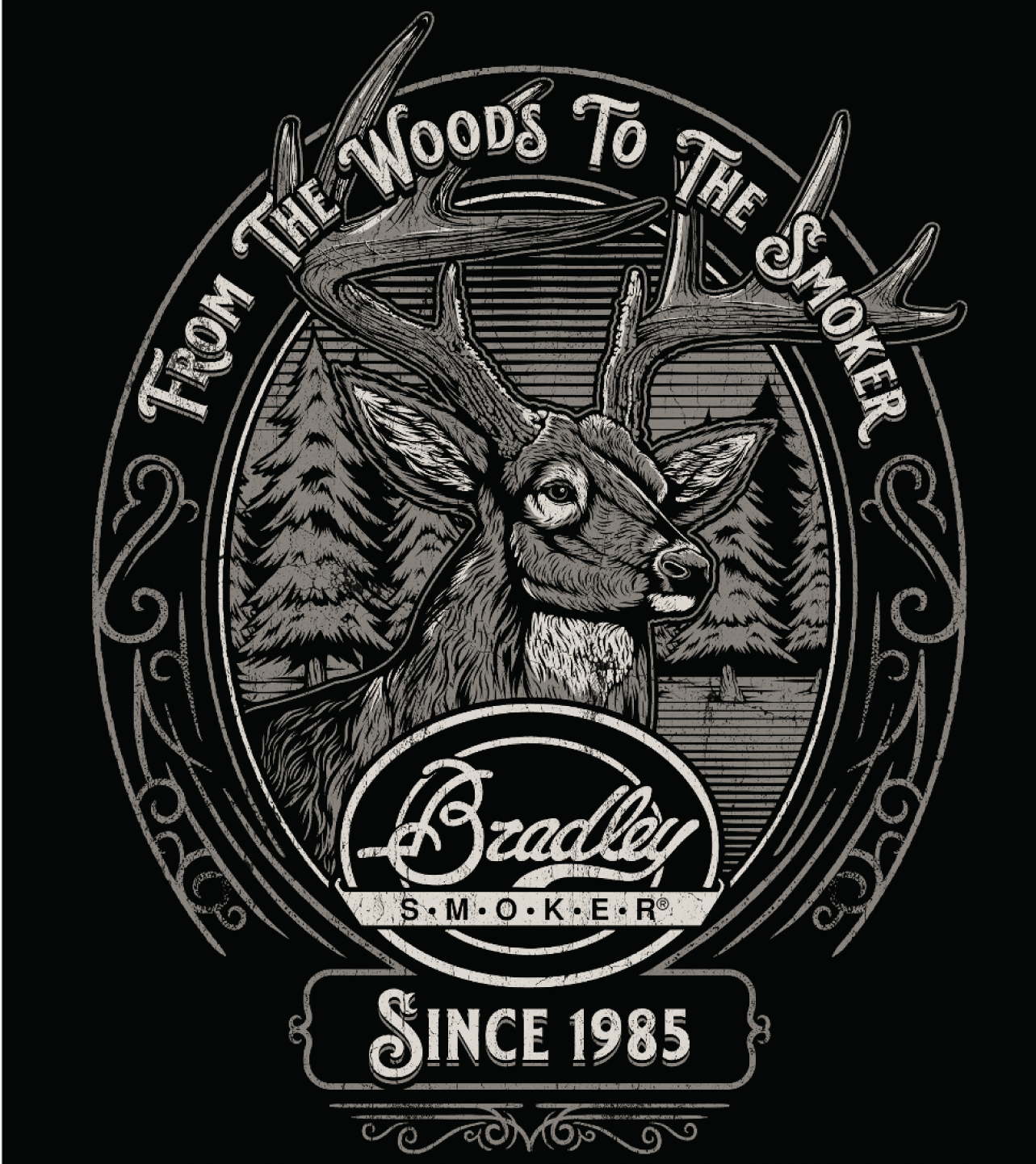bradley-smoker-deer-t-shirt-herren-schwarz-gr-e-l image 2