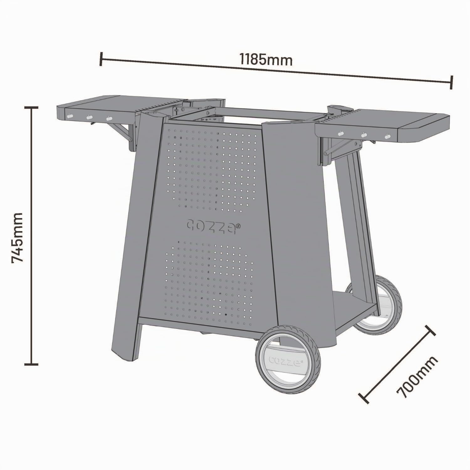 cozze-grillwagen-500-serie-bbq-tisch-schwarz-klappbar-rollbar image 3
