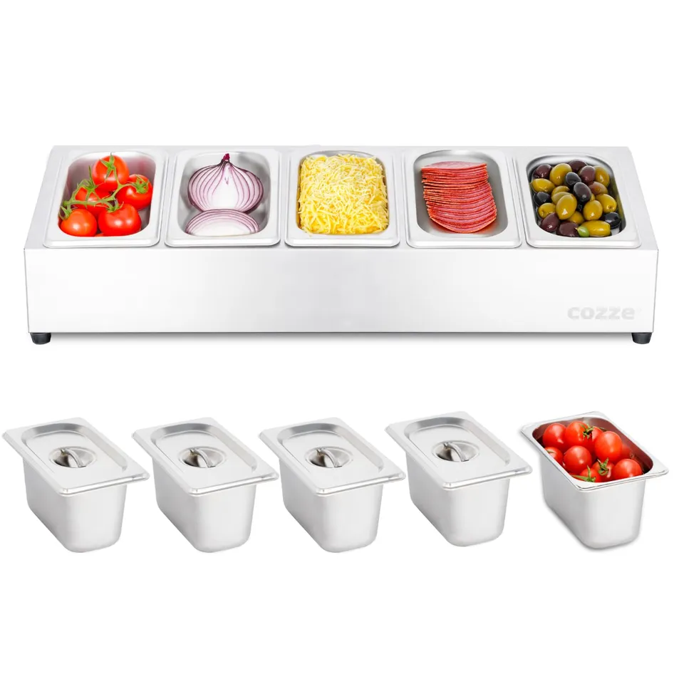 cozze-pizza-toppingstation-edelstahl-zutatenbeh-lter-5-f-cher image 1